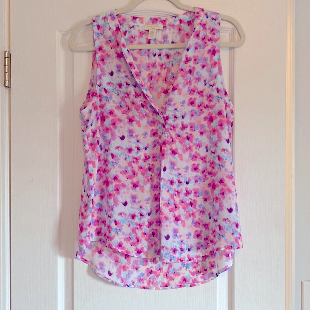 Saint Tropez West colorful Sleeveless top. Size Large